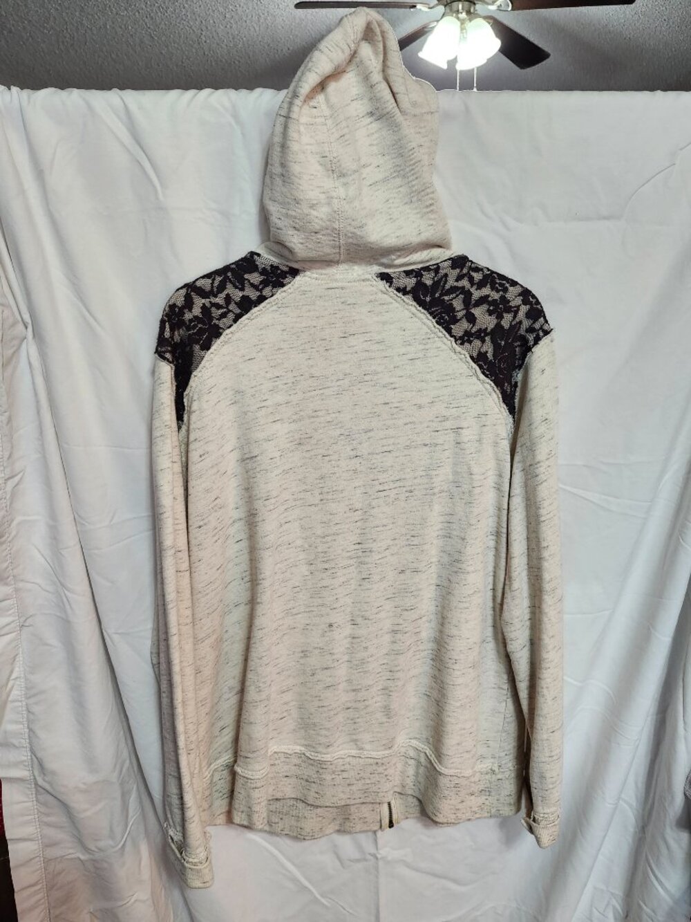 White Gray Washout Lace Harley-Davidson Zip Up Hoodie - Picture 7 of 7